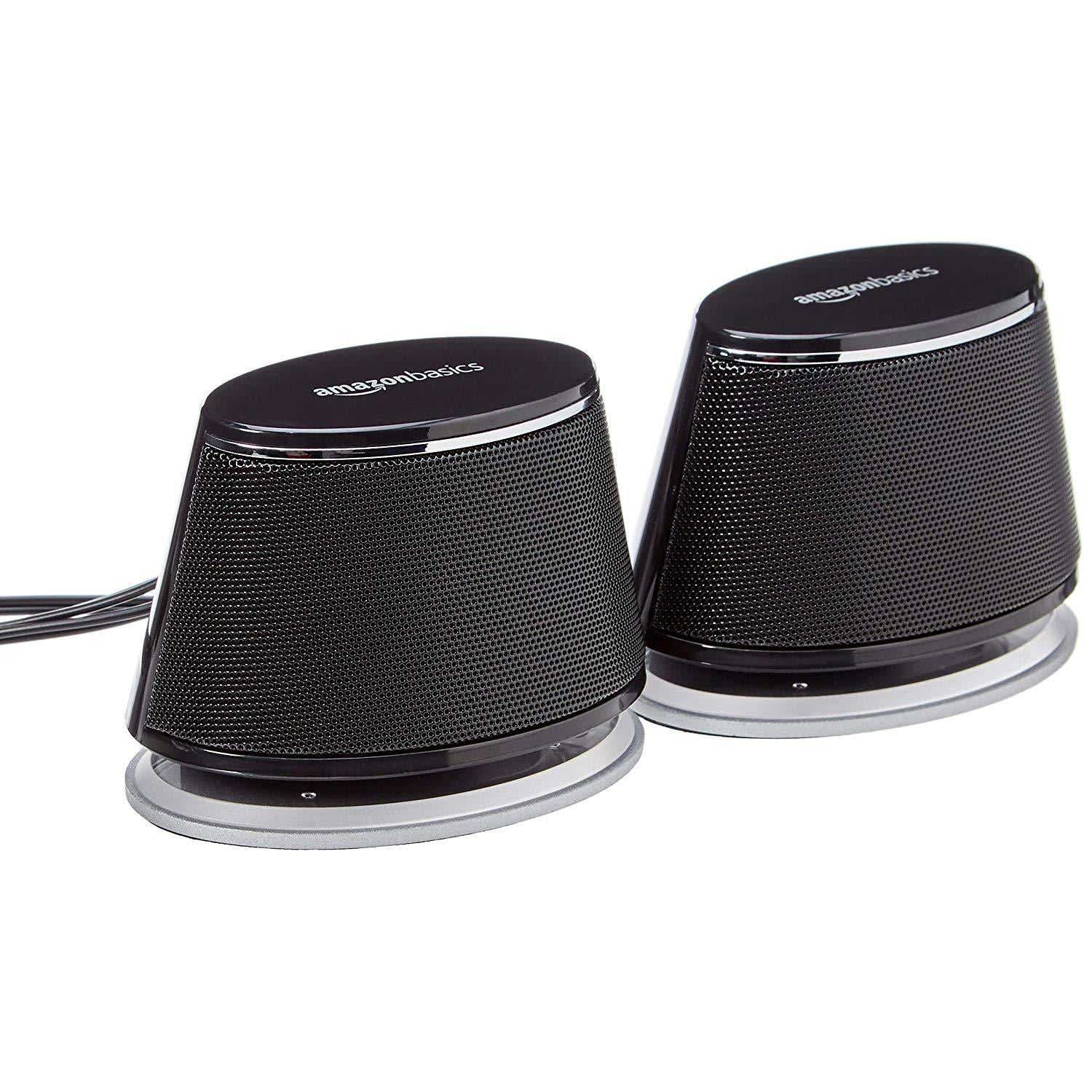 Alto-falantes de computador alimentados por USB da AmazonBasics com som dinâmico - a melhor opção barata